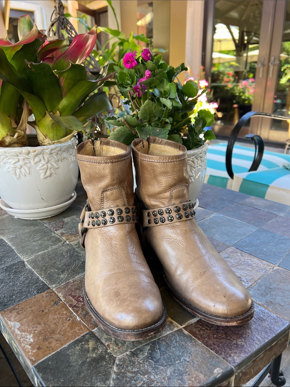 Frye Phillips Studded Harness Ankle Boots in Taupe 8 - Picture 5 of 6